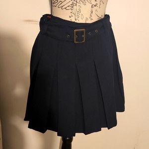French Toast Black Pleated Skirt / Skort with Belt at waist